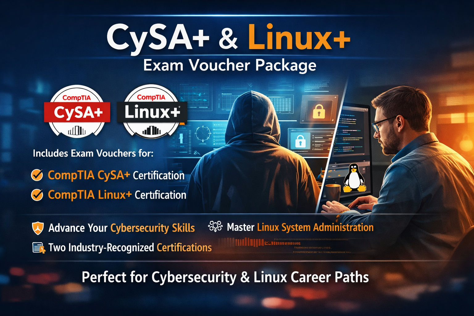 Combo Exam Voucher Package – CySA+ and Linux+ (Self-Paced) Exam Voucher ...